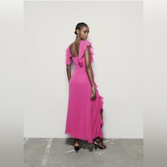 Zara Ruffled Midi Slip Dress - Picture 4 of 5